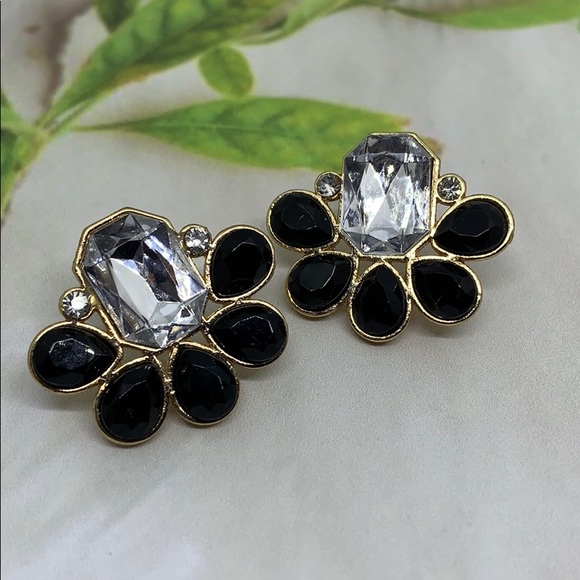 Jewelry - Gold Black and White Earrings